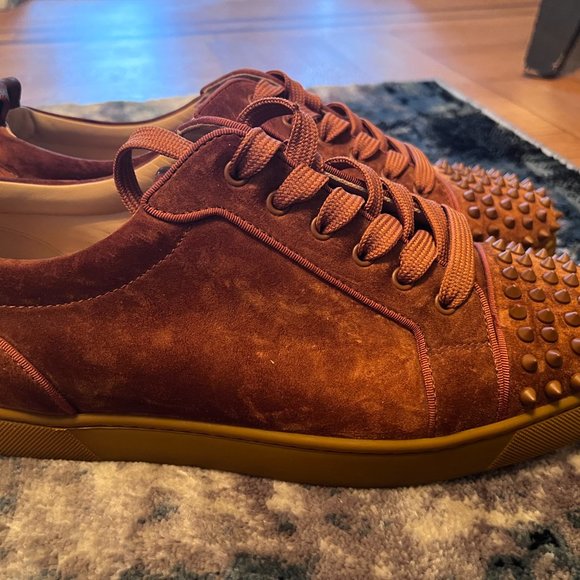 Size 13 - Christian Louboutin Louis Junior Spikes Orlato Rust